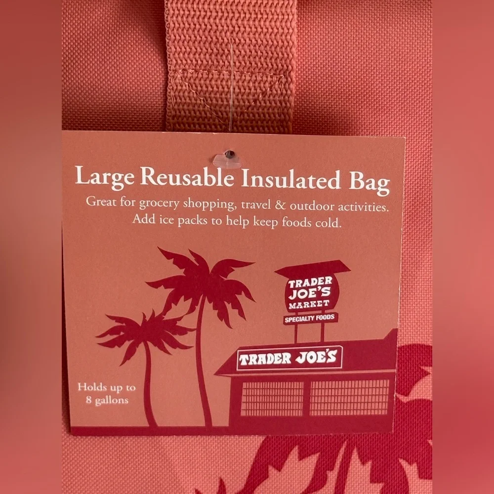 Trader Joes Large Reusable Insulated Bag Peach - Picture 2 of 6